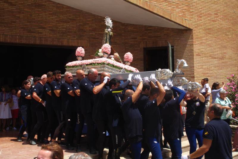 Traslado de la Virgen del Carmen desde su iglesia hasta el puerto de Málaga, este domingo 21