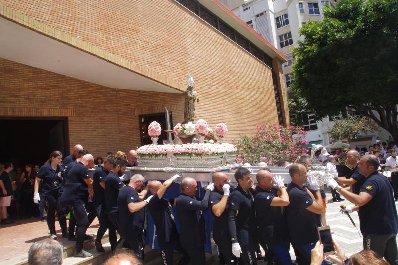 Traslado de la Virgen del Carmen desde su iglesia hasta el puerto de Málaga, este domingo 21