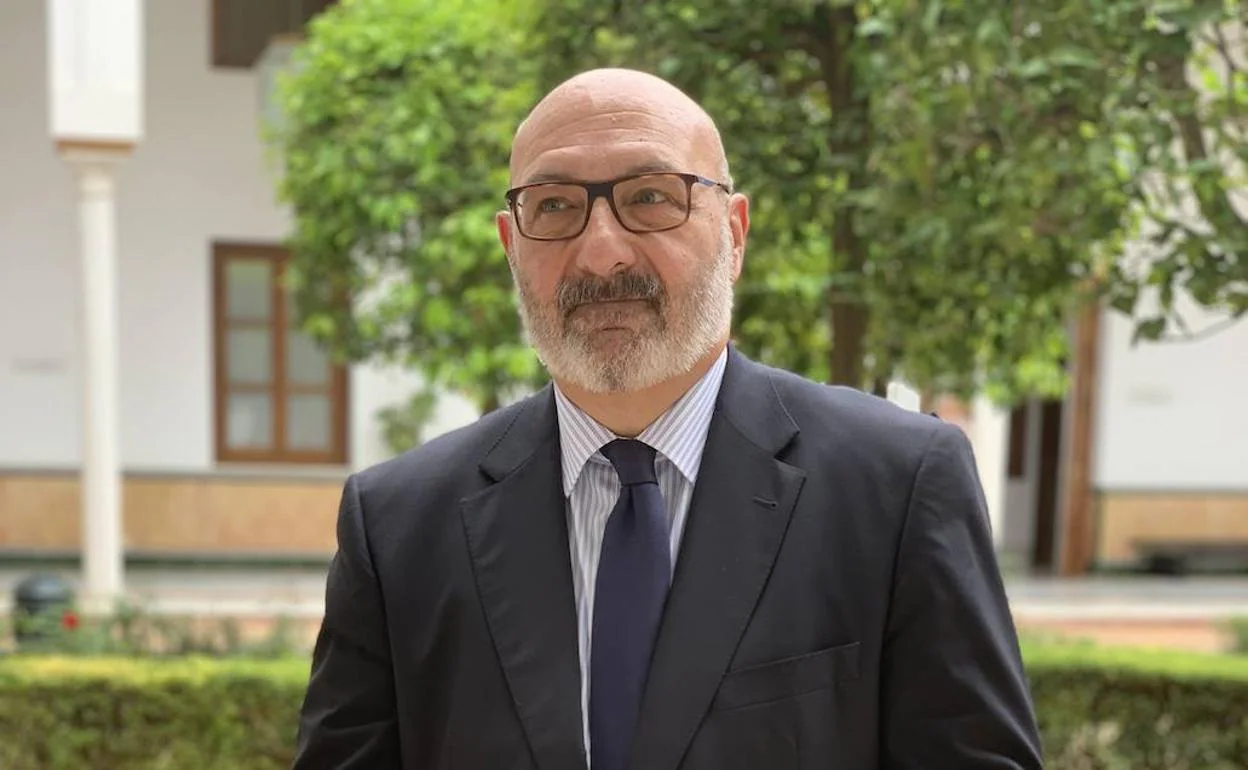 Alejandro Hernández, en un patio del Parlamento.