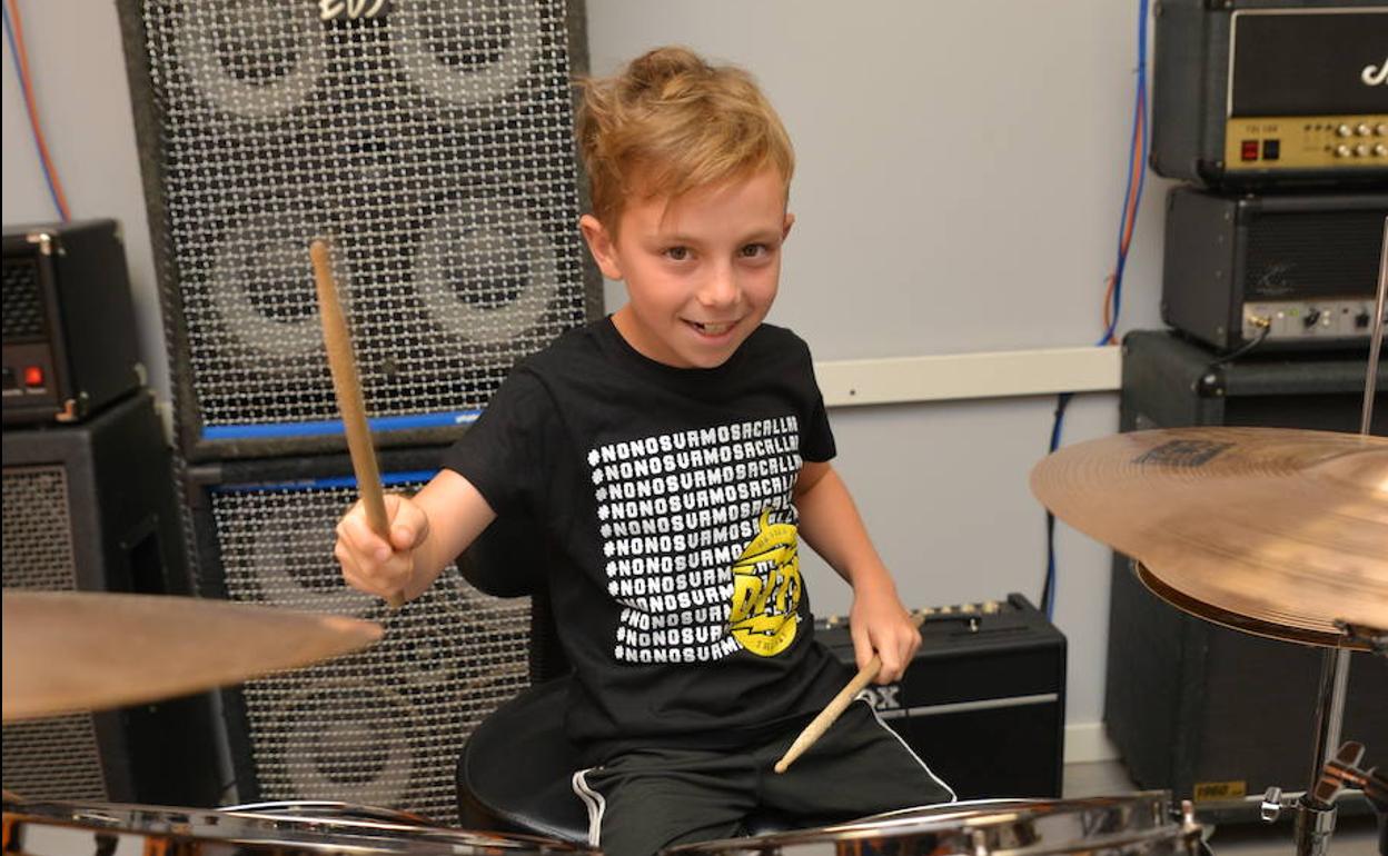 Sergio Rodríguez, en la escuela de música.