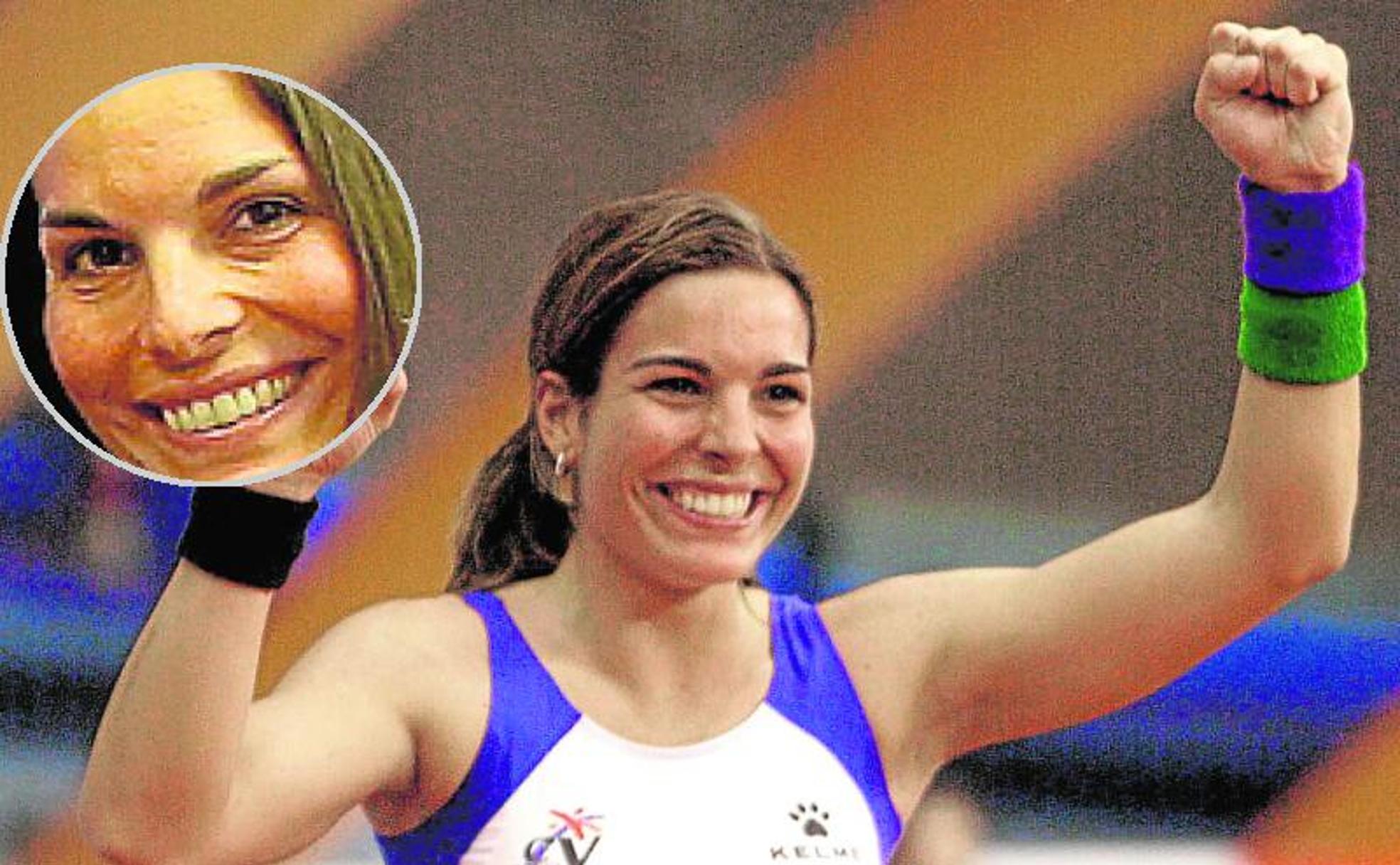 Cerantes, el día que logró su mejor marca personal (4,46) en la pista cubierta de Zaragoza. 