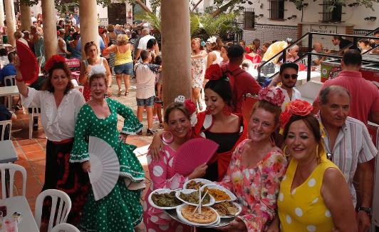 Ambiente en la caseta de la asociación. 