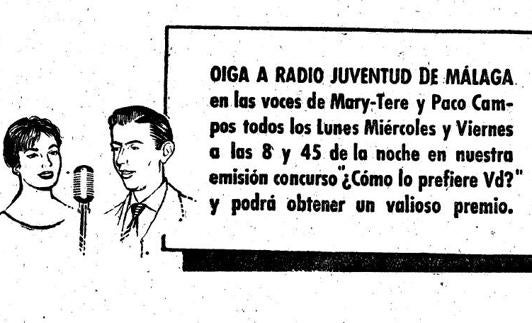 Paco y Mari Tere Campos en un anuncio de 1959. 