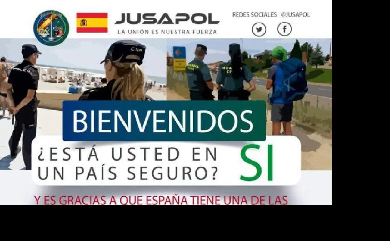 Jusapol informará a turistas en Málaga de las carencias en la Policía Nacional y la Guardia Civil