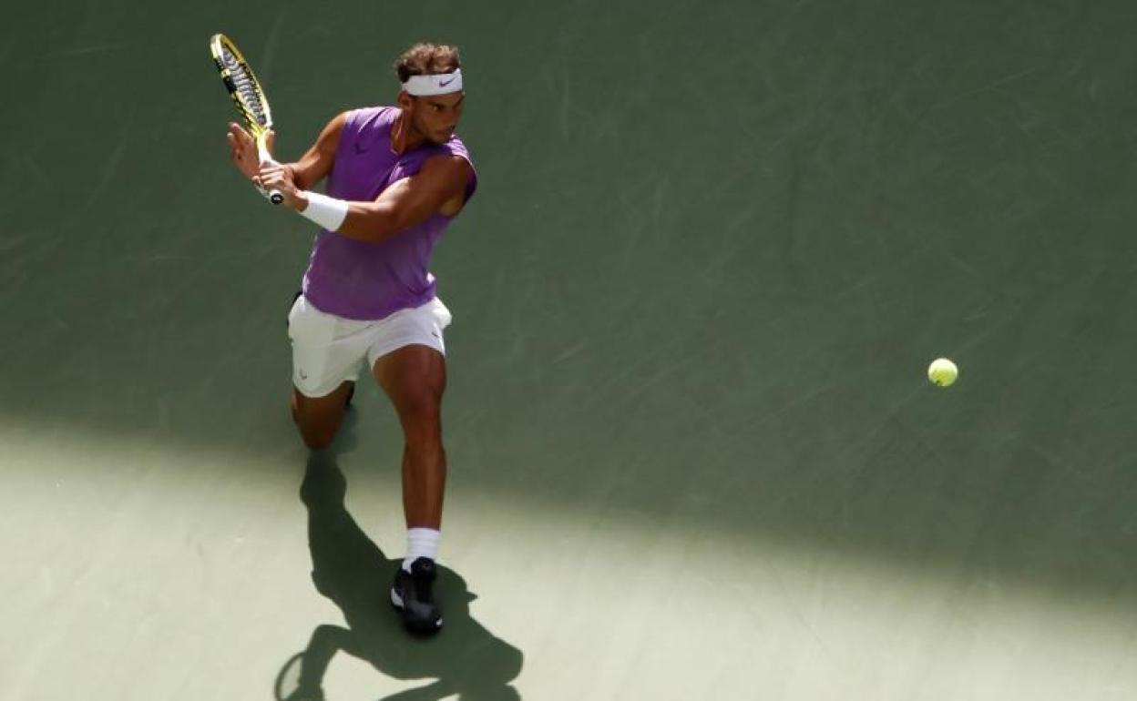 Rafa Nadal en su partido ante Hyeon Chung.