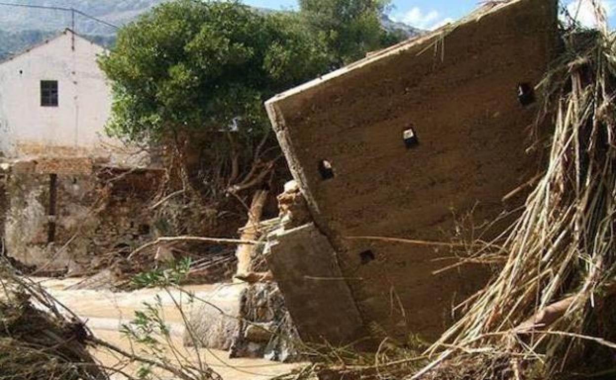 Restos del Potón de los Cachones tras las intensas lluvias de octubre.