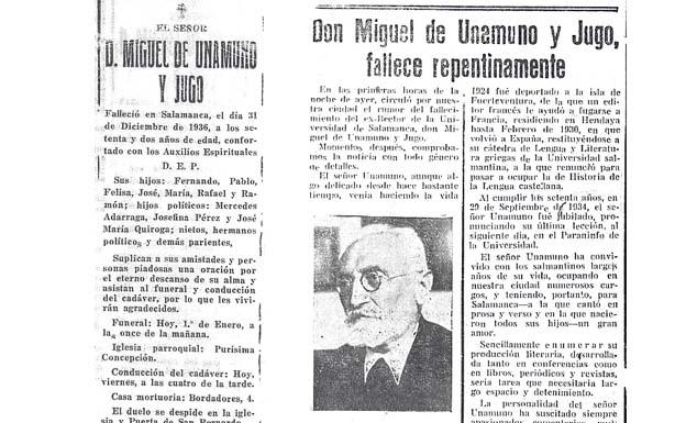 Esquela y noticia de su muerte en 'El Adelanto'. Material cedido por Francisco Blanco. 