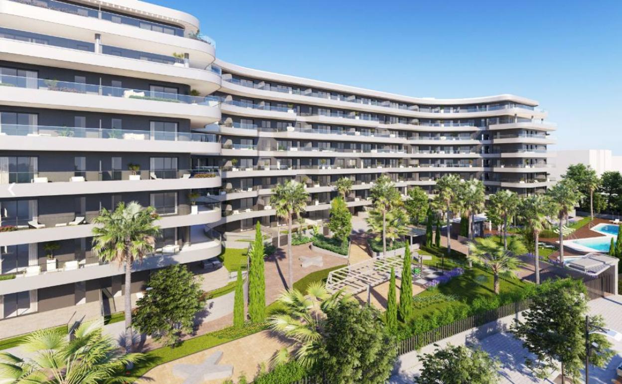 Recreación del proyecto del edificio Halia, diseñado por el estudio de arquitectura de HCP. 