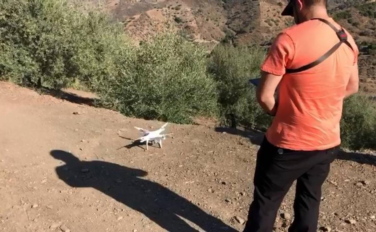 Uno de los drones empleados en la búsqueda de la joven. 