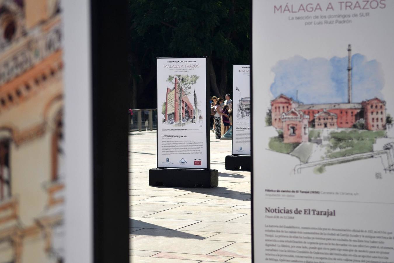 Luis Ruiz padrón abre la Semana de la Arquitectura con una exposición de dibujos en calle Alcazabilla