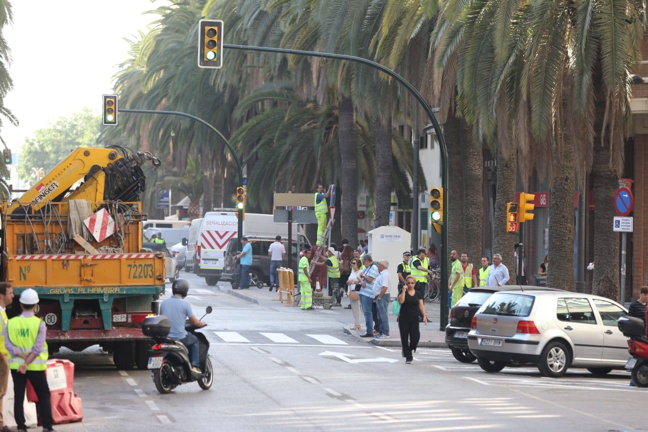 Los coches vuelven a circular en sentido sur por la Alameda de Colón
