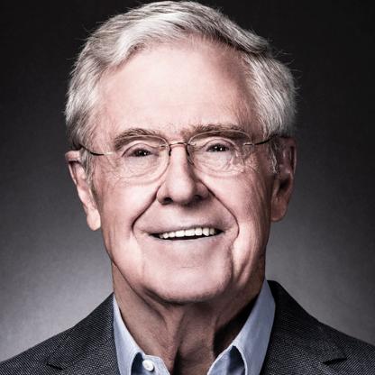 18. Charles Koch: empresario y copropietario de Koch Industries, un conglomerado de empresas inglesas dedicadas a fabricación, comercio e inversiones