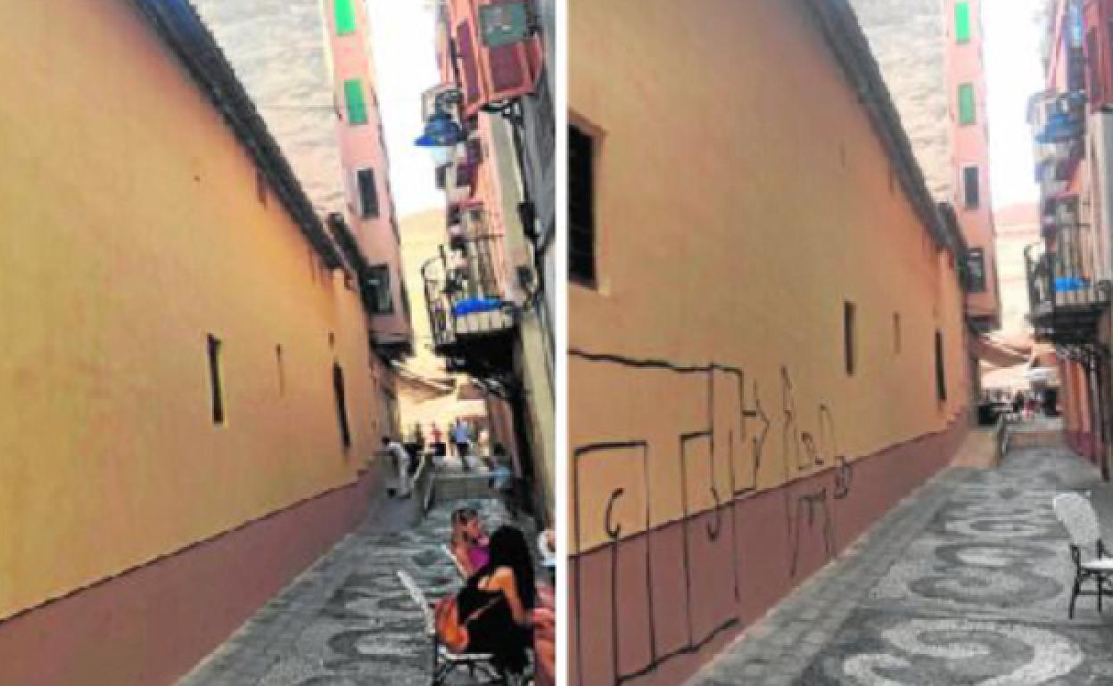 Solo pasaron unas horas entre la foto de la izquierda (jueves) y la de la derecha (viernes).