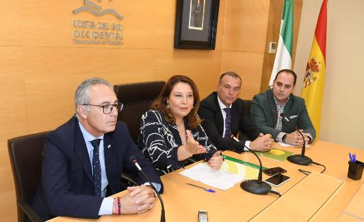 Carmen Crespo, hoy, durante su intervención en Marbella. 