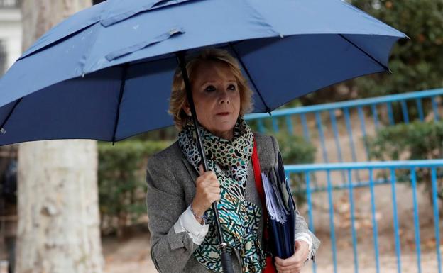 Esperanza Aguirre llega esta mañana a la Audiencia Nacional.