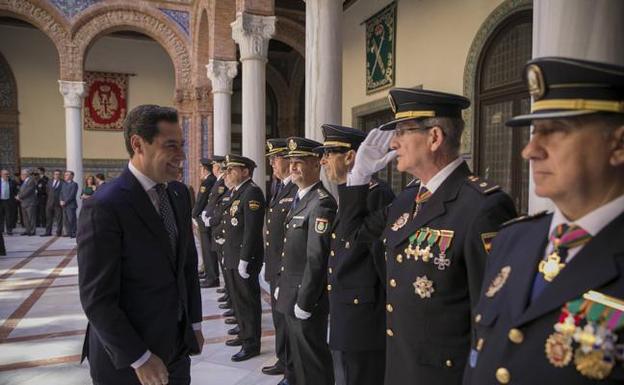 Moreno, en el acto de conmemoración del 25 aniversario de la Unidad de Policía de la Junta. 