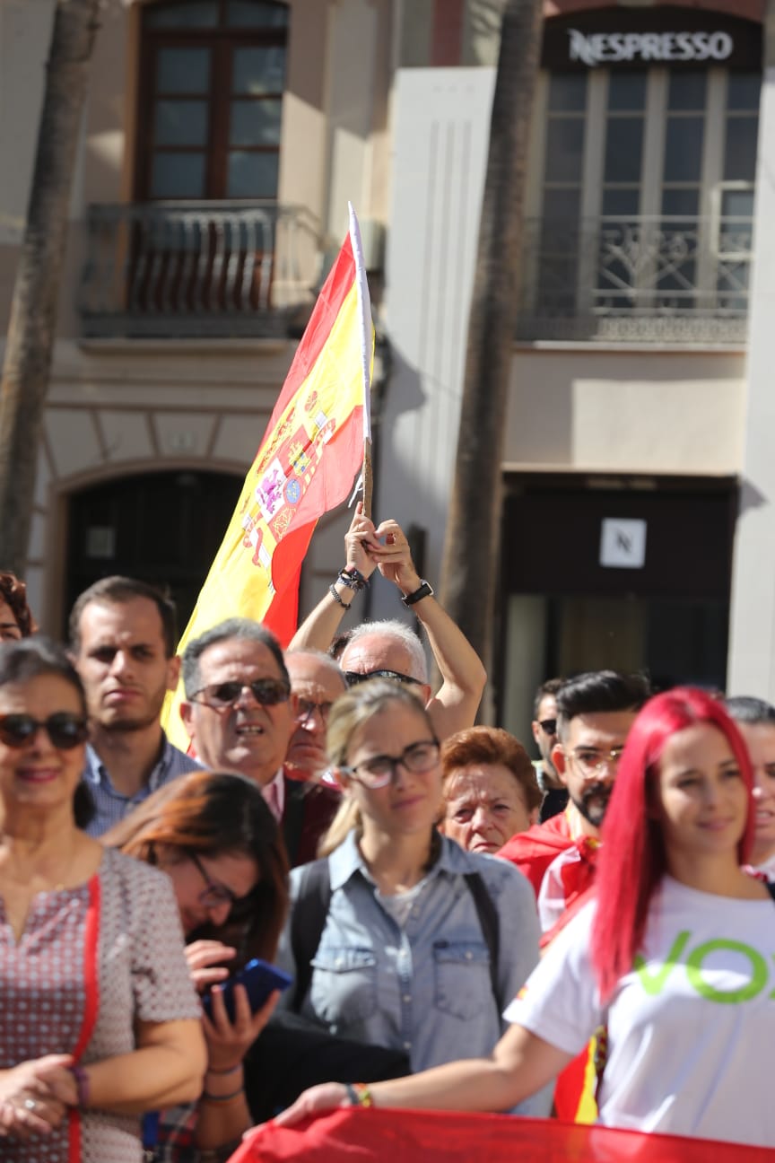 PP, Ciudadanos y Vox marchan juntos en la manifestación en solidaridad con Cataluña y con unos 2.200 asistentes según la Policía Nacional