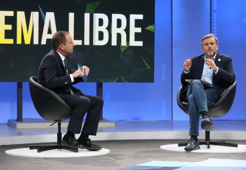 Ignacio López (PSOE), Guillermo Díaz (Cs), Pablo Montesinos (PP), Alberto Garzón (Unidas Podemos) y Patricia Rueda (Vox) participan en un debate de SUR y 101TV