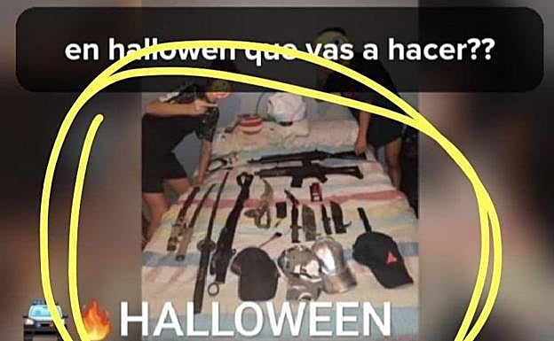 Uno de los mensajes en redes detectados por la policía. 