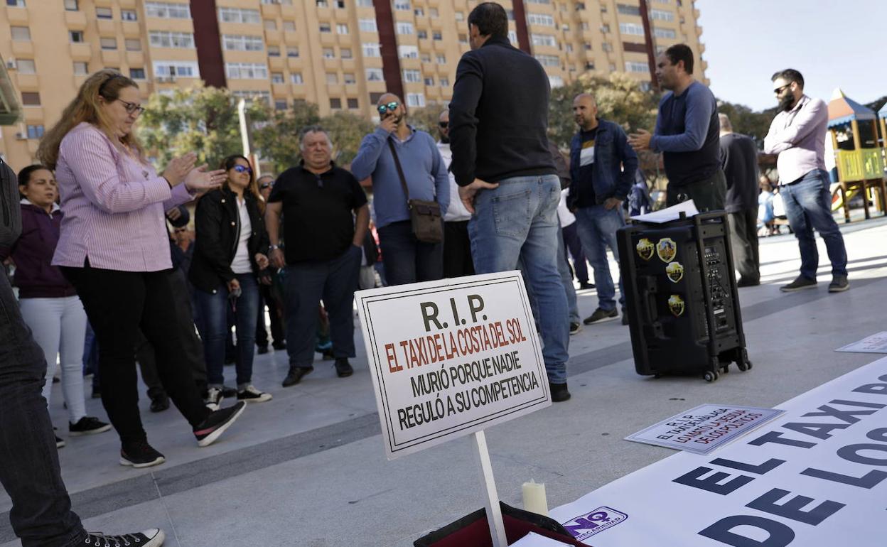 Protesta del taxi el pasado marzo. 