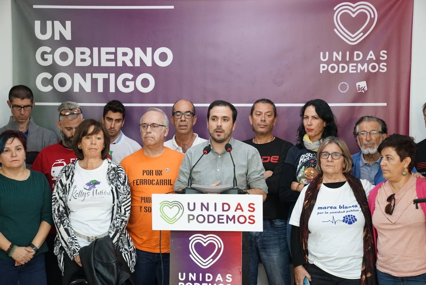 Alberto Garzón, en el cierre de campaña en Málaga