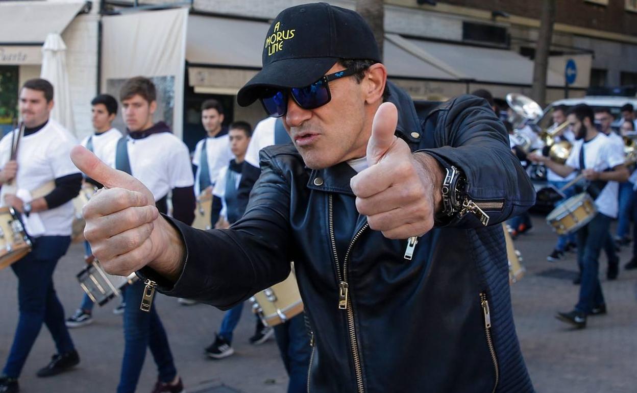 Banderas, este sábado, en Málaga.