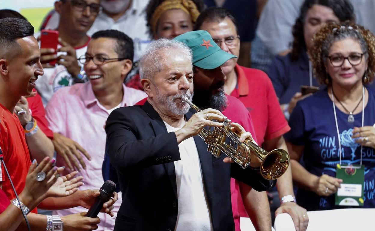 Lula, en el congreso del Partido de los Trabajadores.