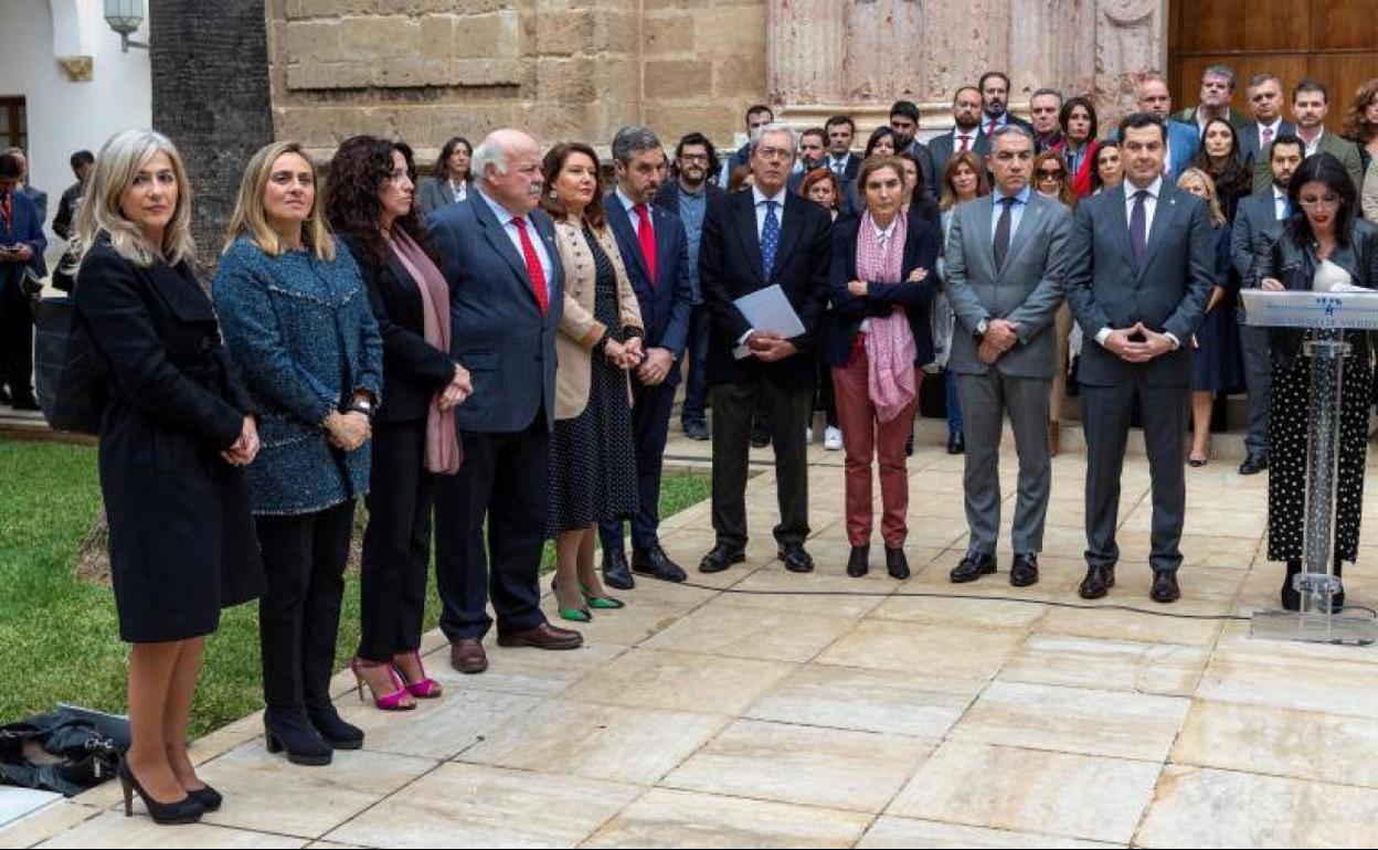 Representantes de los partidos en el acto, en el que no ha participado Vox. 