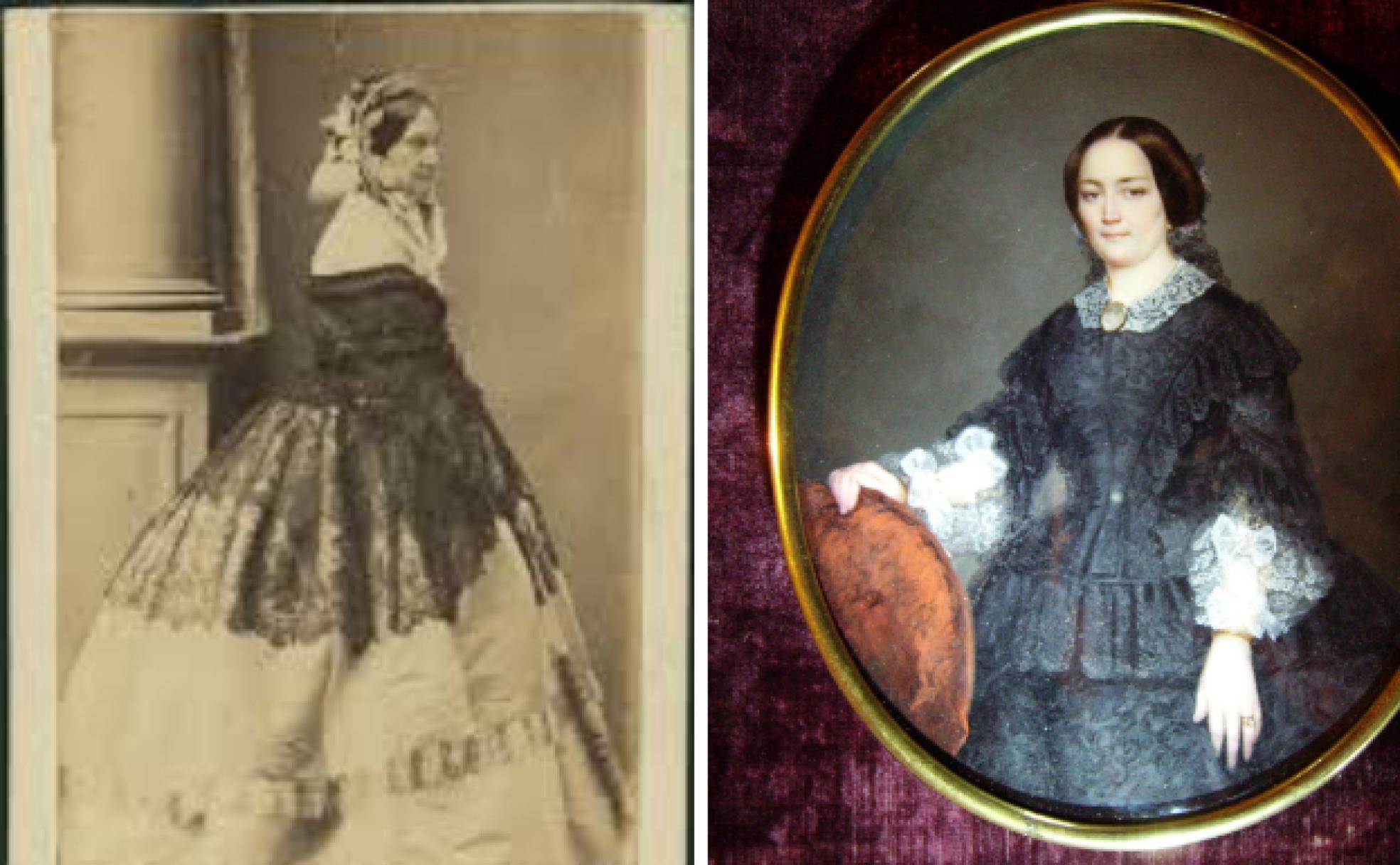 María Manuela Kirkpatrick y al lado su hija Eugenia Montijo. 