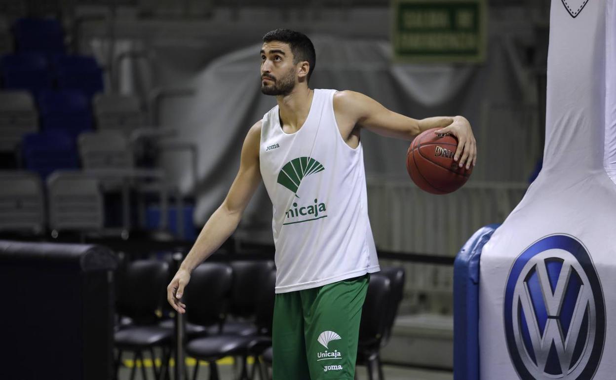 Jaime Fernández, durante un entrenamiento en el Palacio. 