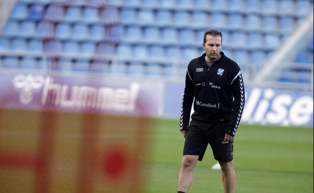 Rubén Baraja, en uno de sus primeros entrenamientos con el Tenerife. 