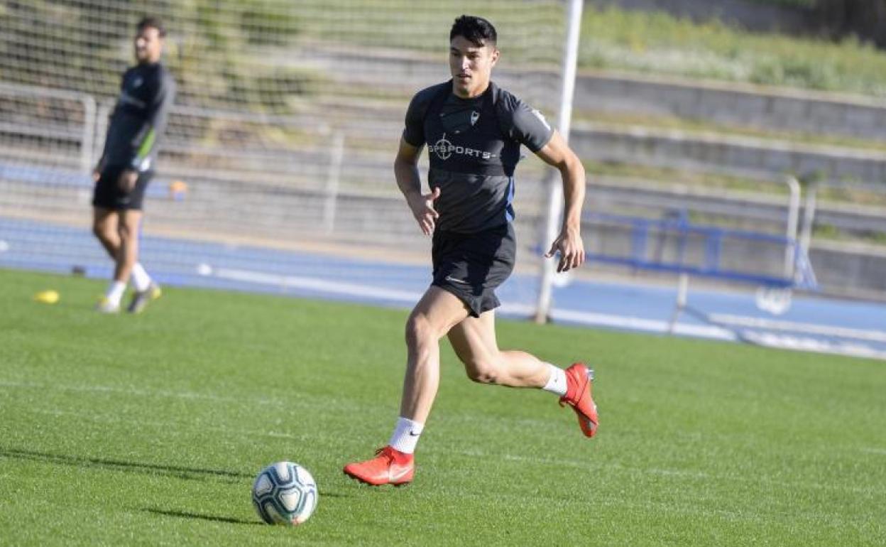 Diego González durante el entrenamiento de este martes.