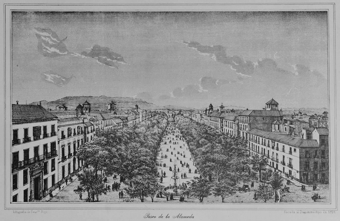 Reproducción de la Alameda, en 1859