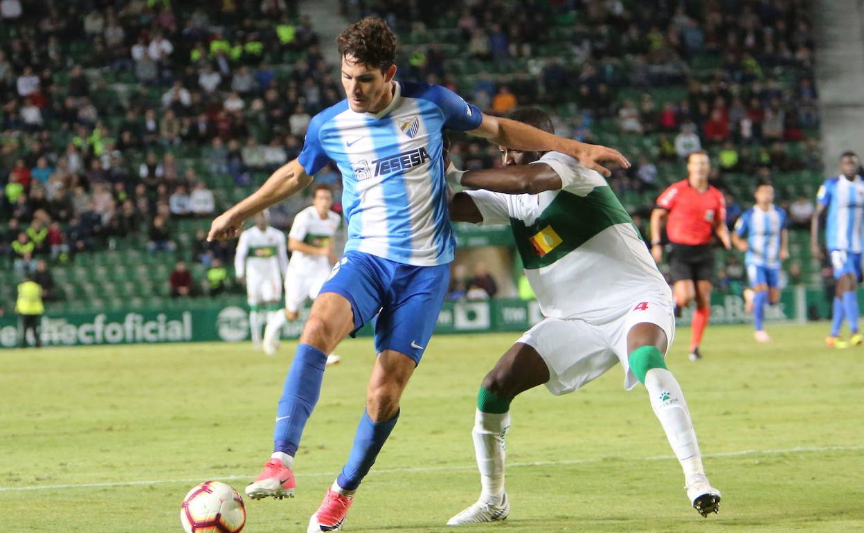 Blanco, en la última visita liguera del Málaga al Martínez Valero, saldada con derrota. 