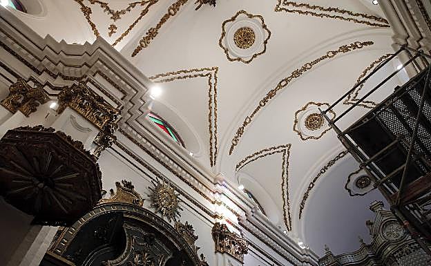 Detalle de la bóveda del templo, tras la restauración. 