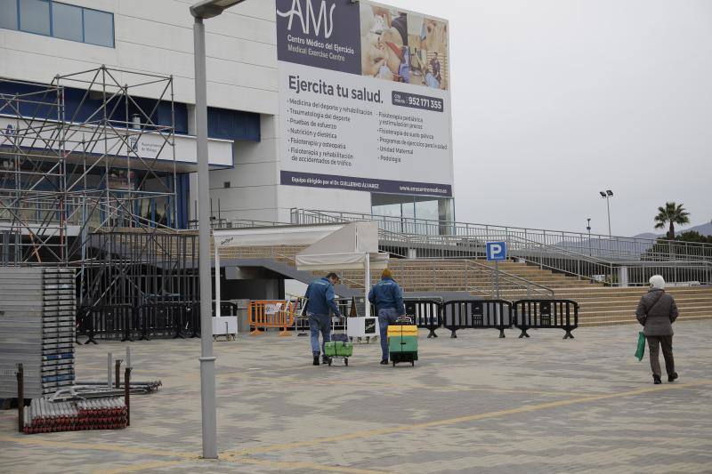 Preparativos para la gala, ayer en el Martín Carpena 