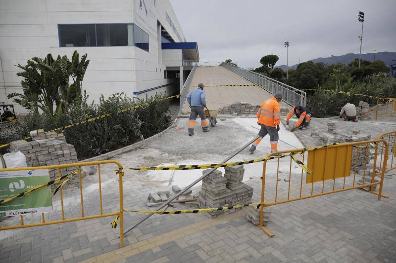 Preparativos para la gala, ayer en el Martín Carpena 