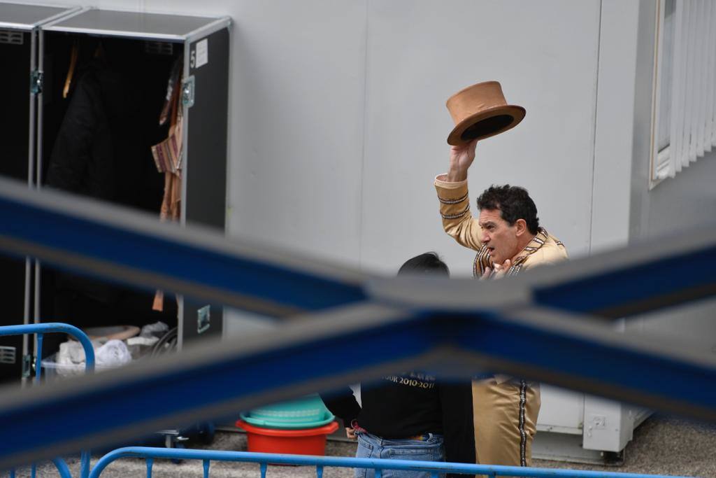 Banderas, en el ensayo para la gala de los Goya este viernes.