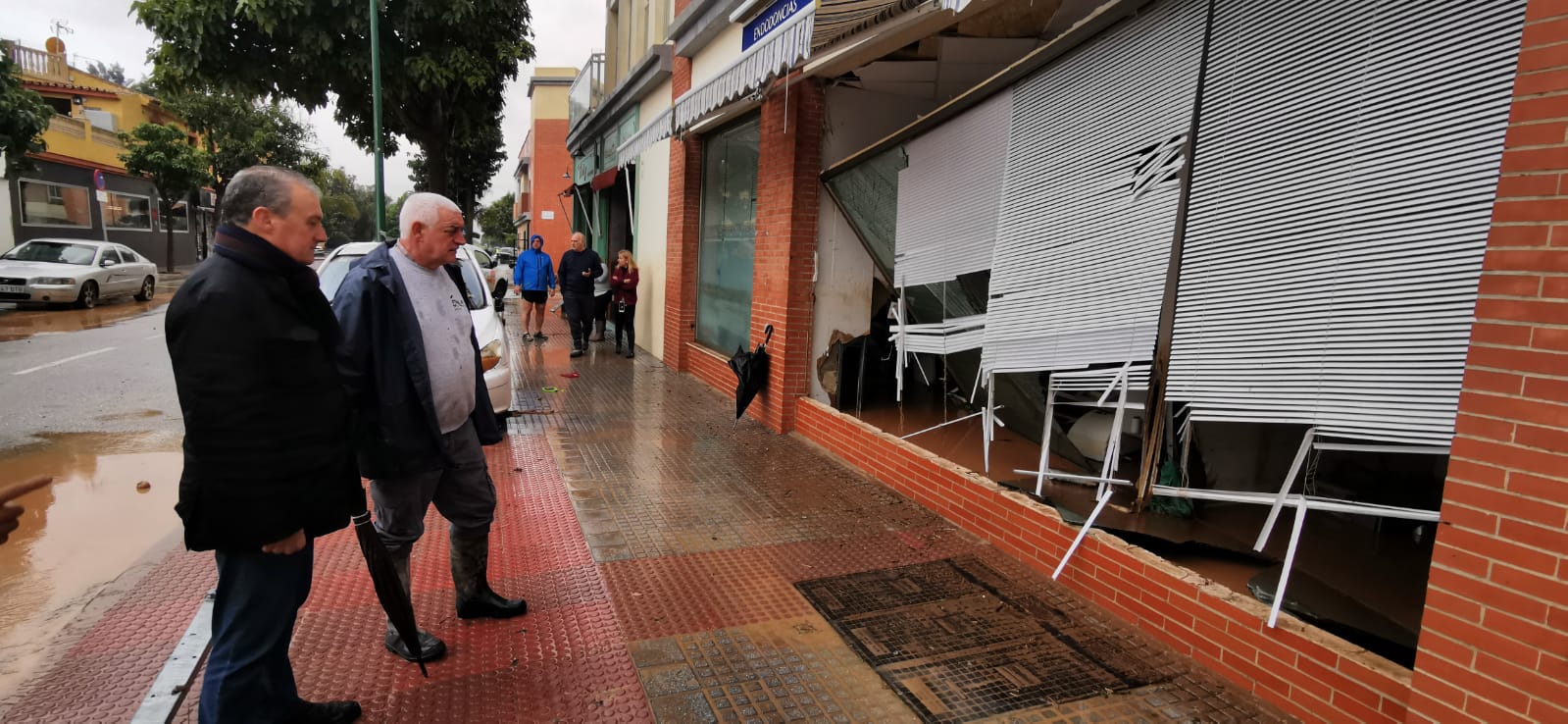 Efectos de las últimas lluvias en Campanillas. En Málaga se mantiene el aviso naranja.