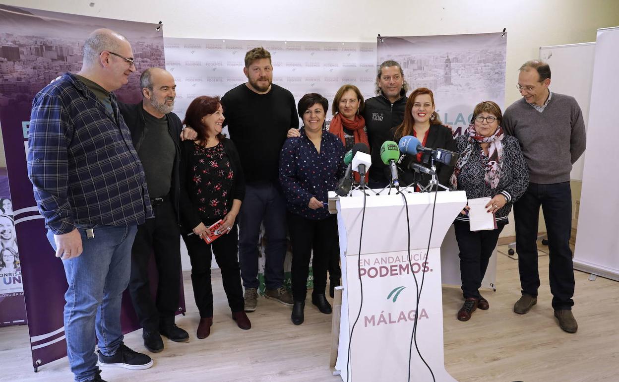 Acto de Podemos en su sede de la capital.