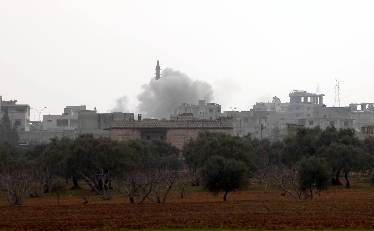 Ataques en el distrito de Maarrat al-Nu'man, en Idlib (Siria).