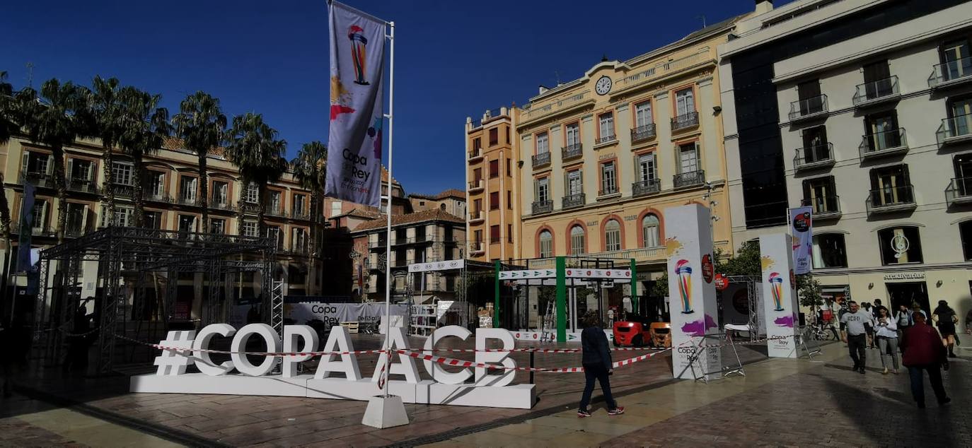 Fotos: Últimos preparativos para la Copa del Rey de baloncesto en Málaga