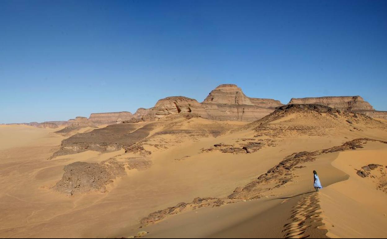 Vistas del desierto del Sáhara donde se realizó la investigación