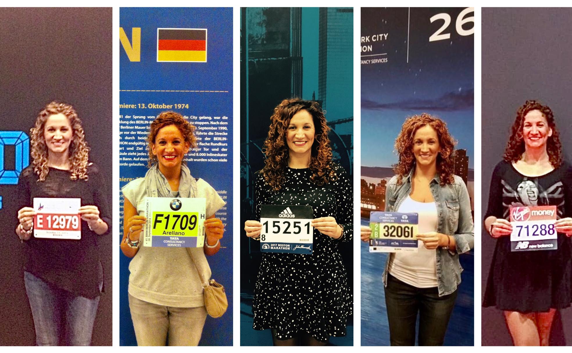 Arellano, en los cinco grandes maratones que ha completado hasta la fecha. 