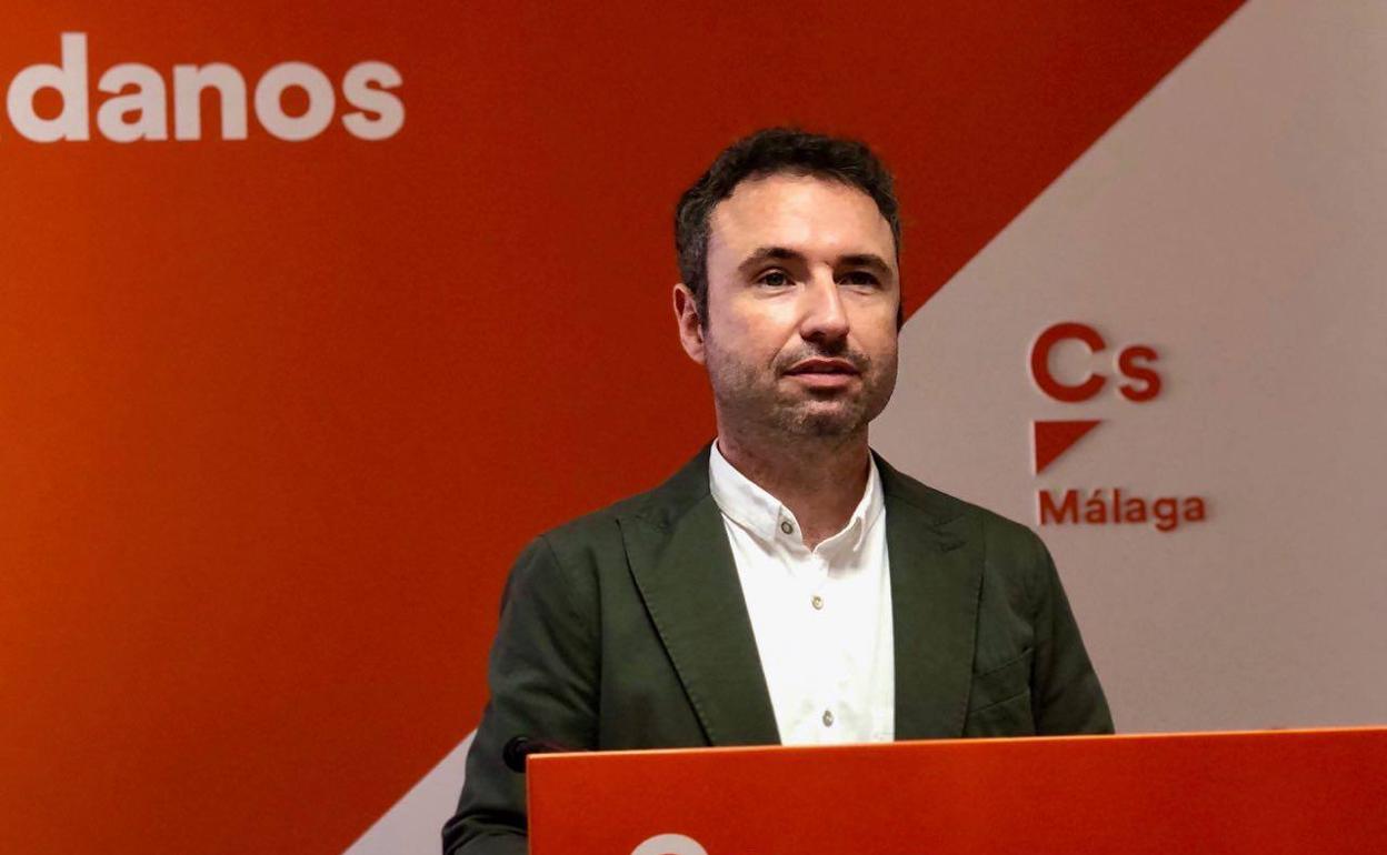 Díaz, ayer, en una rueda de prensa en la sede de Ciudadanos.