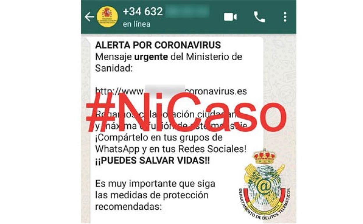 El bulo sobre el coronavirus que circula por Whatsapp del que advierte la Guardia Civil