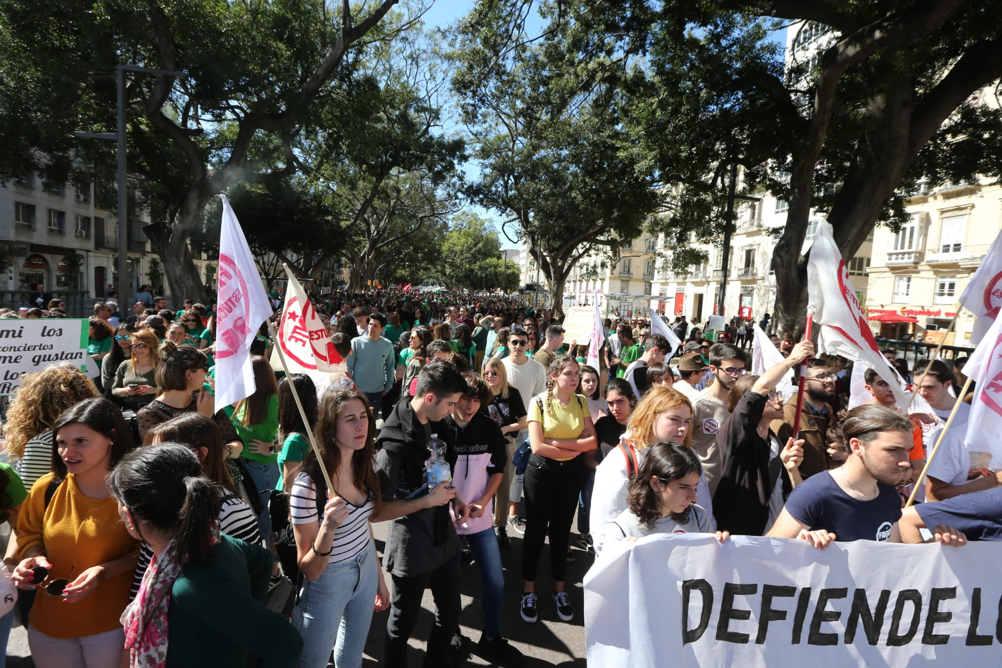 Manifestación en Málaga con motivo de la huelga educativa contra el decreto de escolarización de la Junta de Andalucía