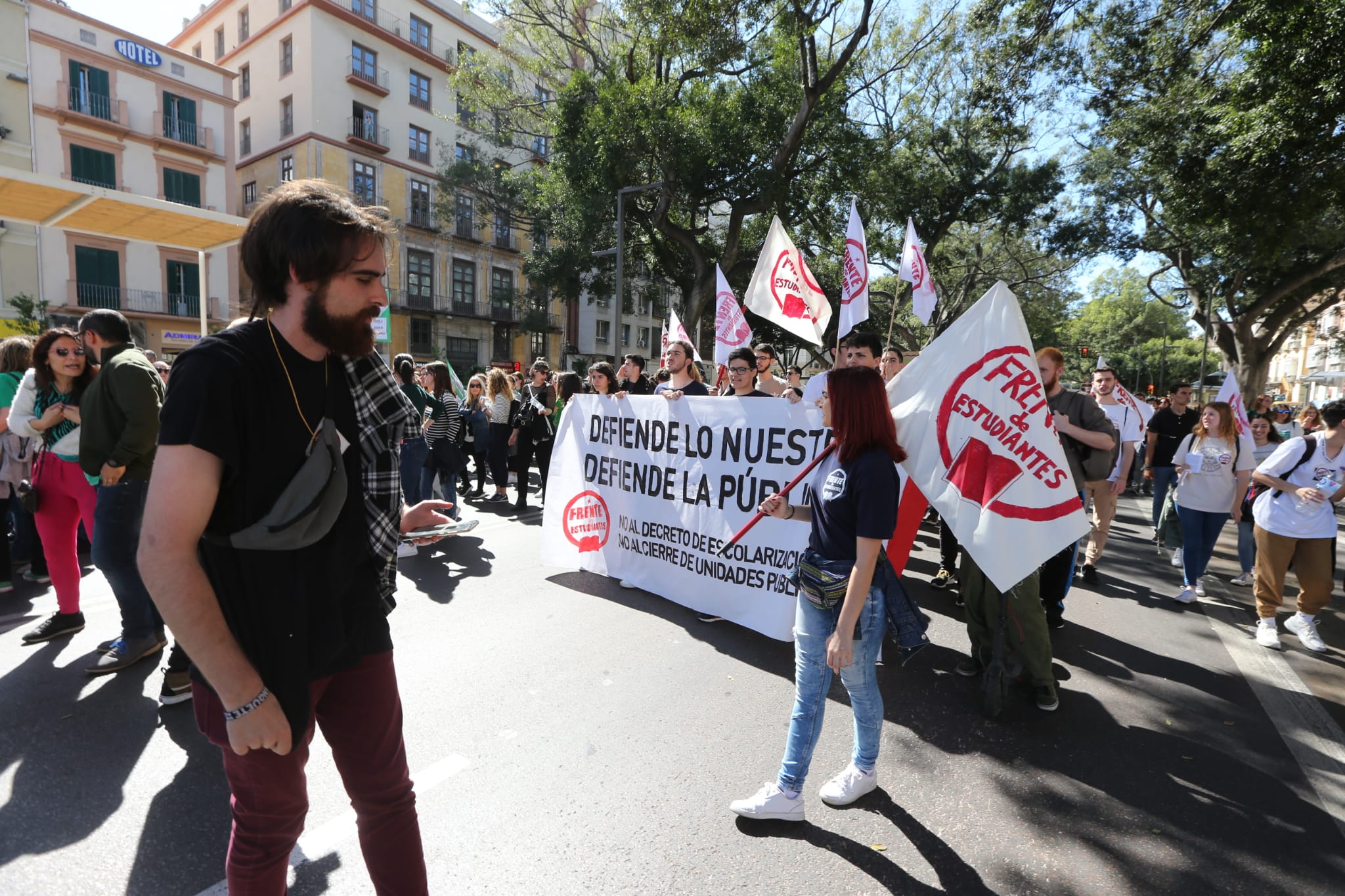 Manifestación en Málaga con motivo de la huelga educativa contra el decreto de escolarización de la Junta de Andalucía