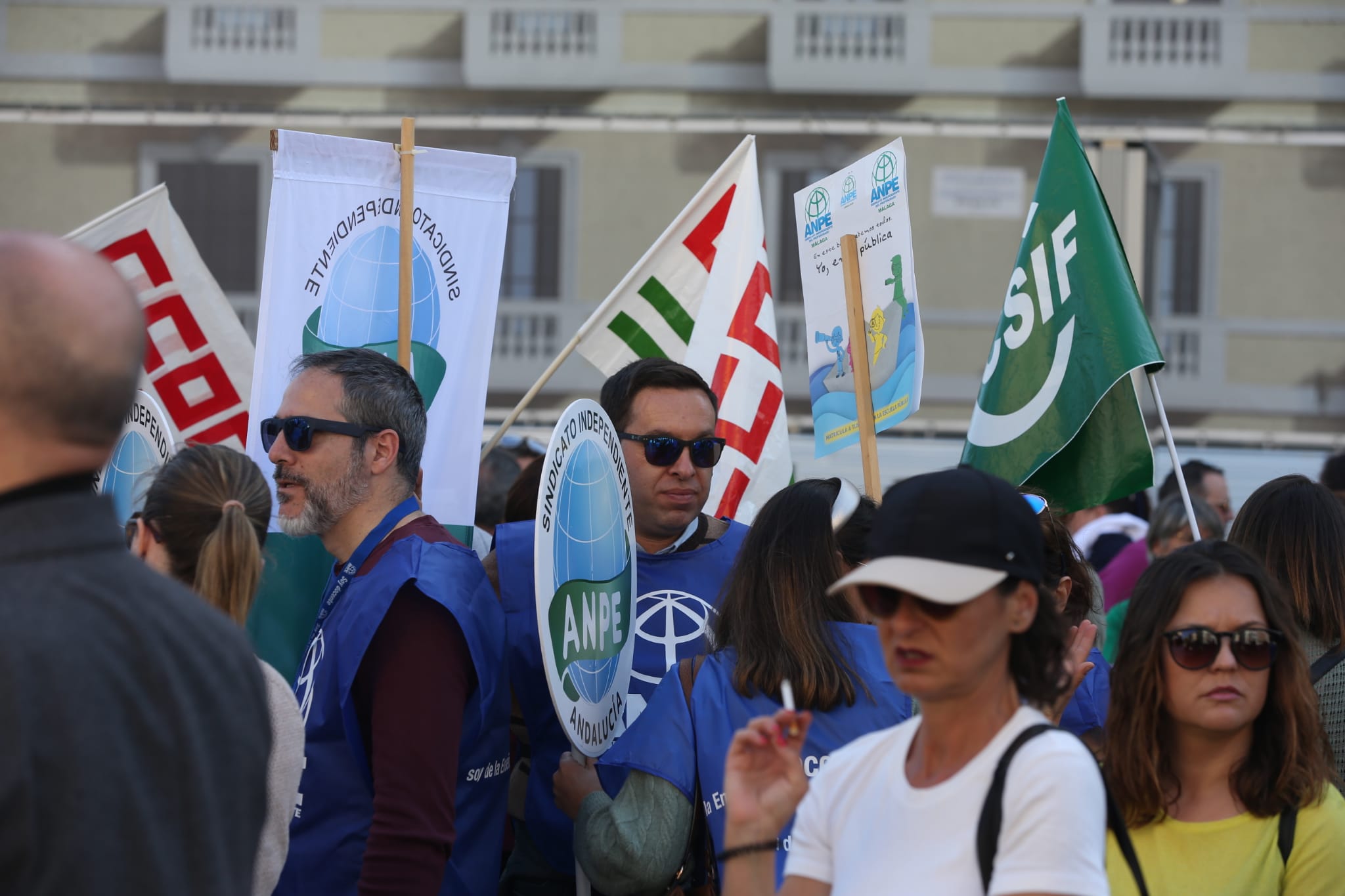 Manifestación en Málaga con motivo de la huelga educativa contra el decreto de escolarización de la Junta de Andalucía