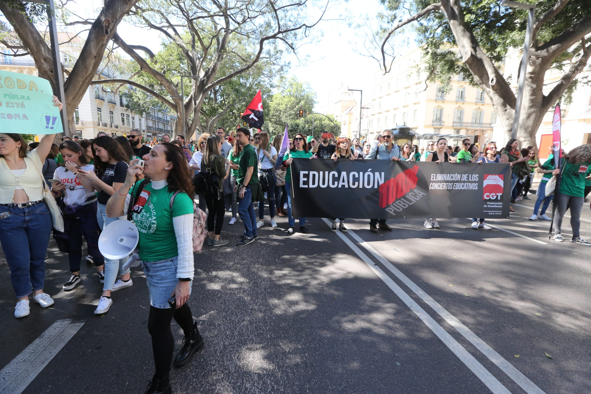 Manifestación en Málaga con motivo de la huelga educativa contra el decreto de escolarización de la Junta de Andalucía